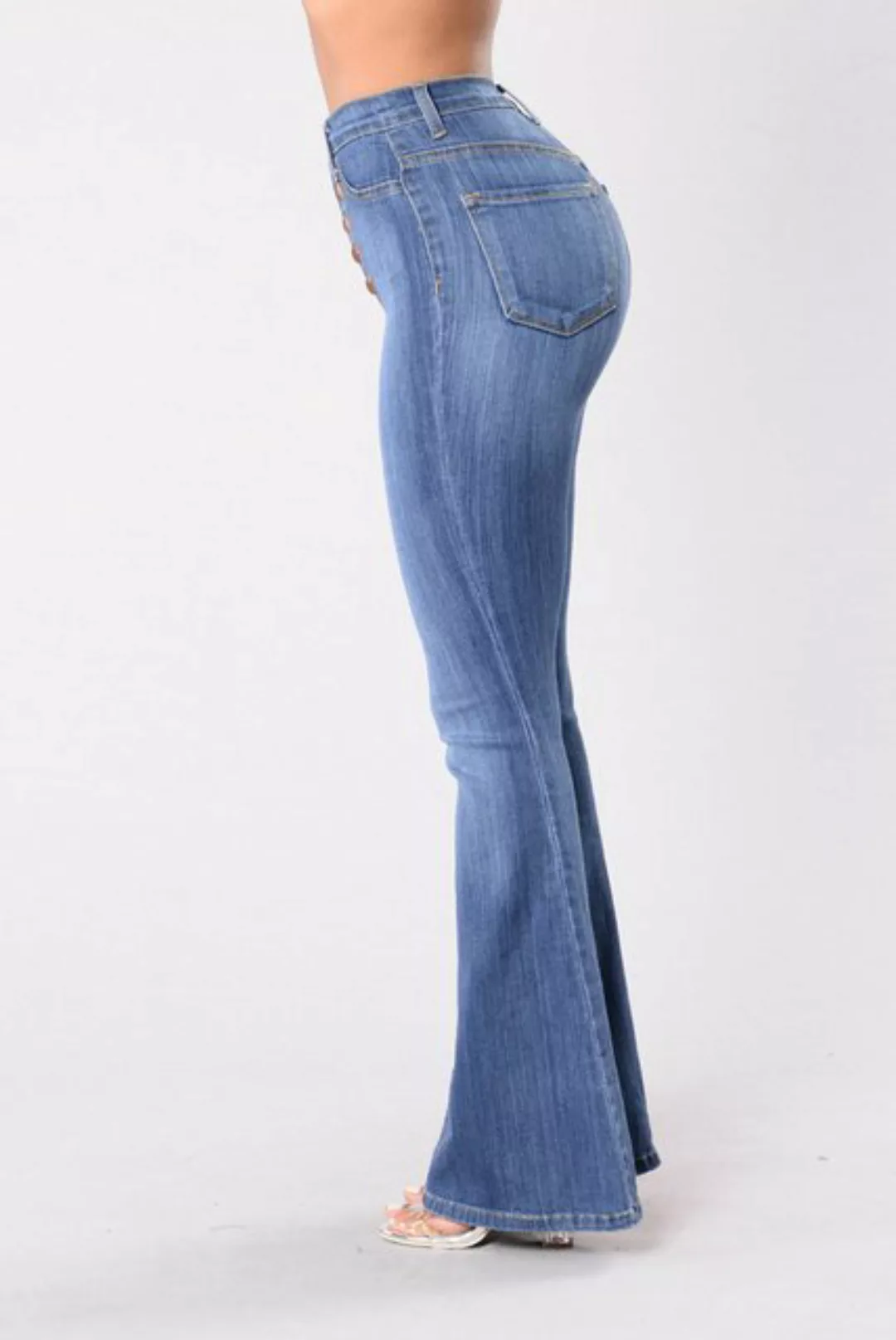 ZWY Bootcut-Jeans Damen-Jeans, schmale, ausgestellte Hose mit hoher Taille günstig online kaufen