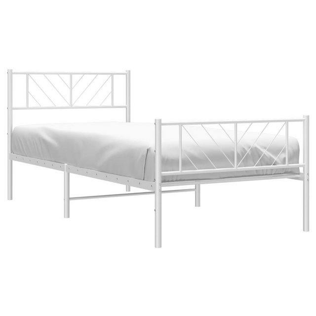 vidaXL Bettgestell mit Kopf- und Fußteil Metall Weiß 75x190 cm Modell 11189 günstig online kaufen