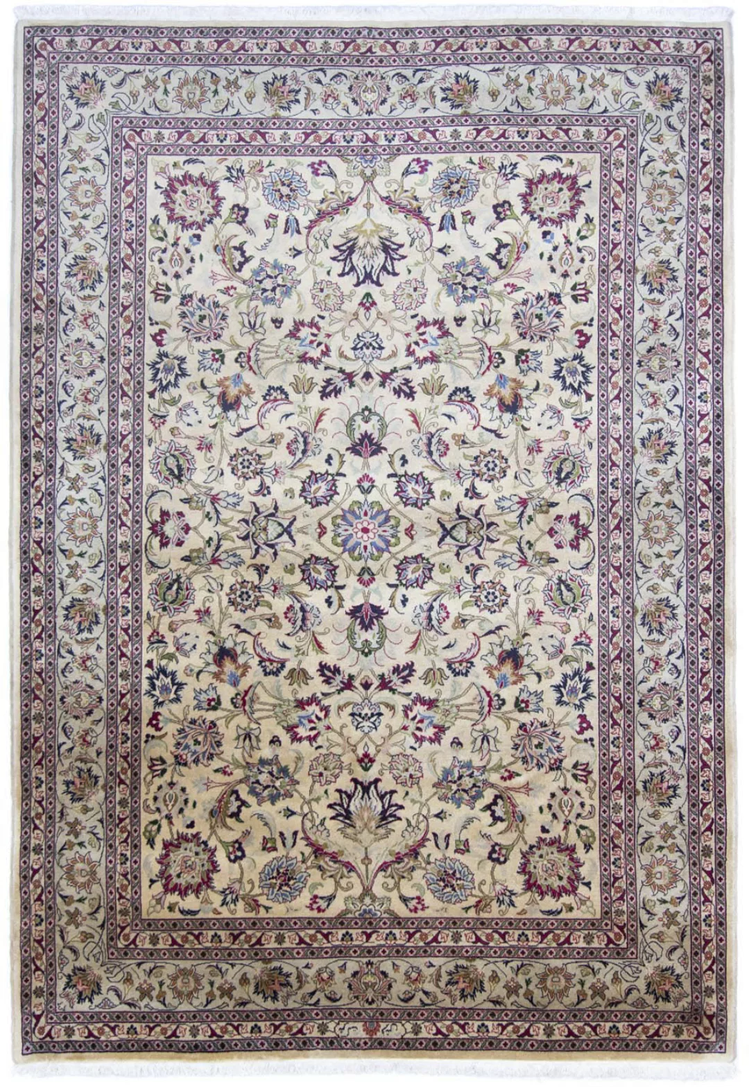 morgenland Wollteppich »Maschad Durchgemustert Beige chiaro 293 x 202 cm«, günstig online kaufen