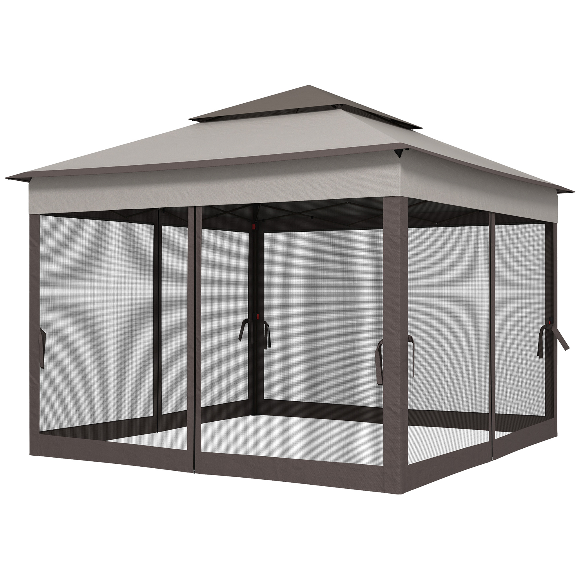 Outsunny Faltpavillon Gartenzelt mit Seitenwänden Pop-up-Zelt 3,25 x 3,25 x günstig online kaufen