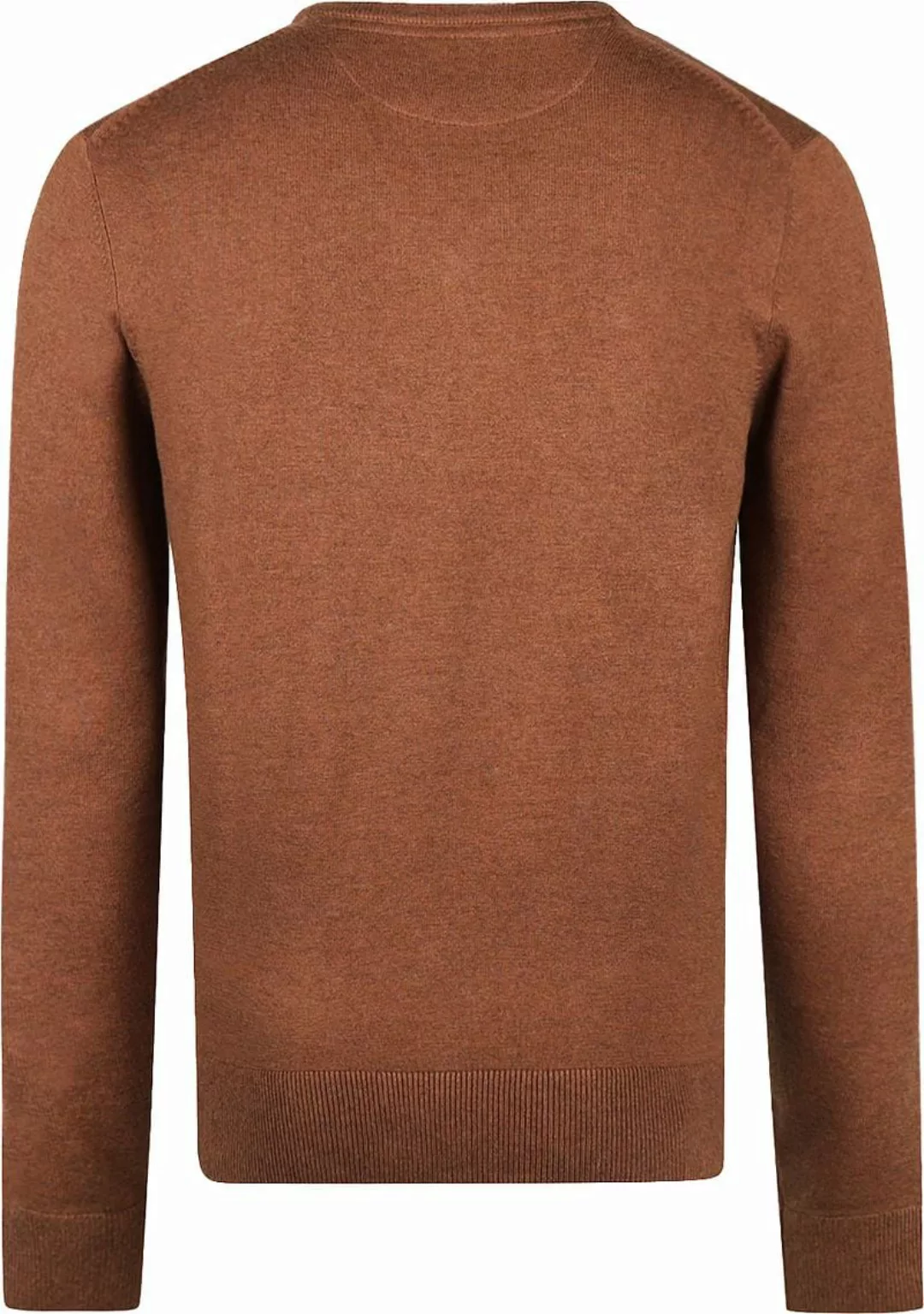 McGregor Pullover Merinowolle V-Ausschnitt Chestnut Braun - Größe 3XL günstig online kaufen