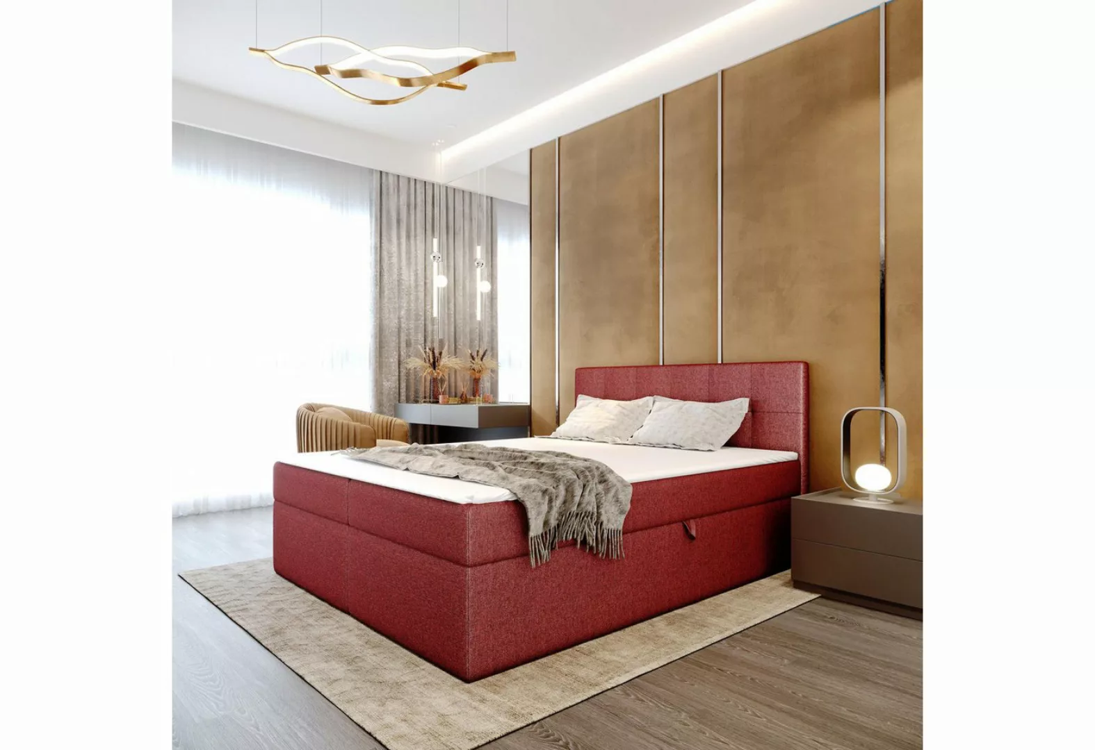 Furnix Boxspringbett CERELA 120/140/160/180/200x200 Doppelbett mit Bettkast günstig online kaufen