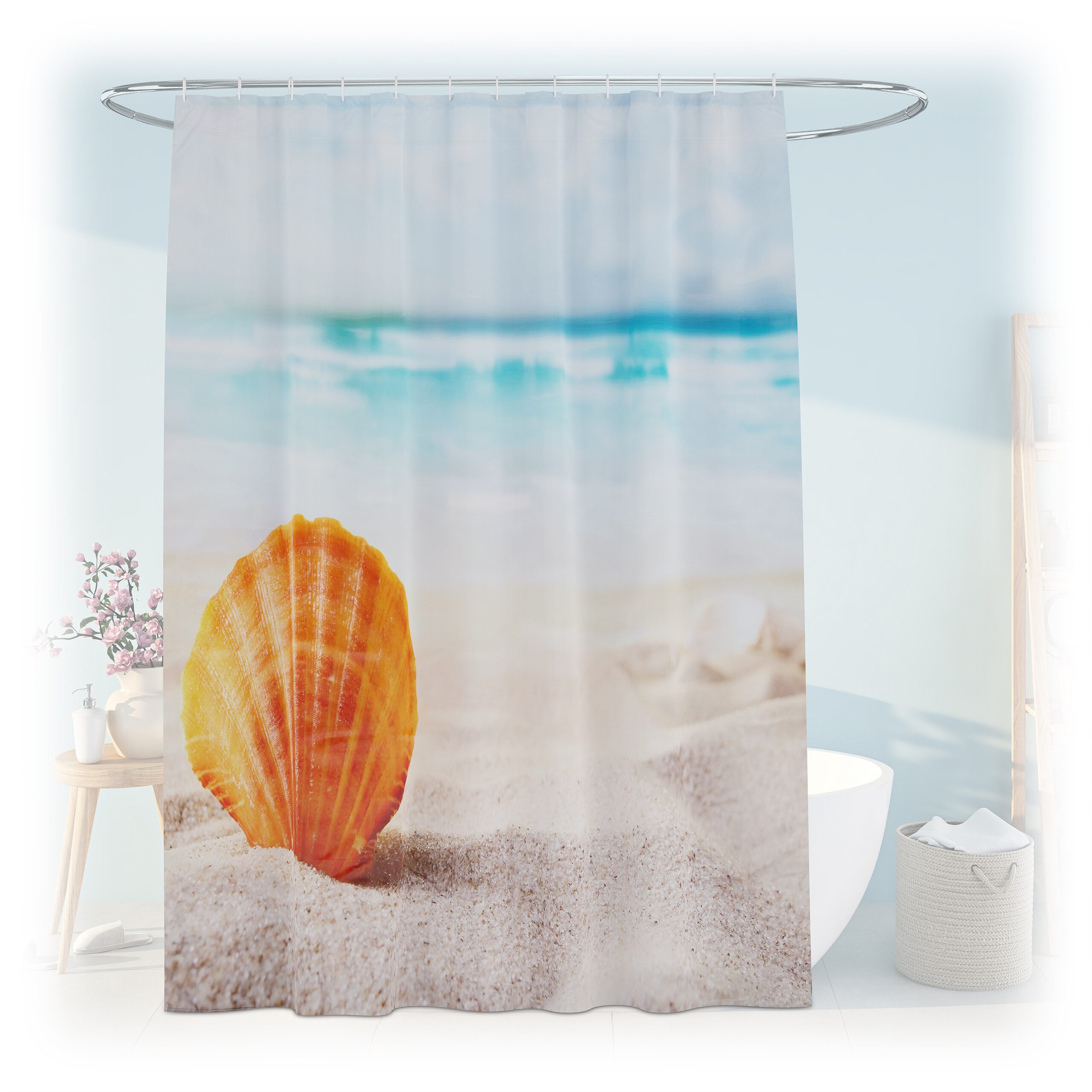 relaxdays Duschvorhang 180x200 cm mit Motiv günstig online kaufen