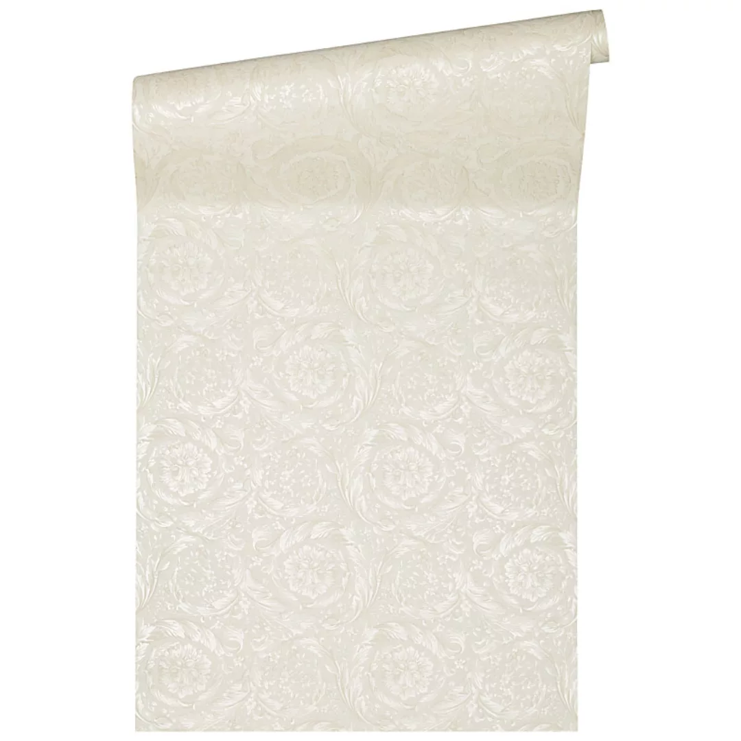 Bricoflor Barock Tapete in Weiß mit Struktur Effekt Ornament Tapete Im Roko günstig online kaufen