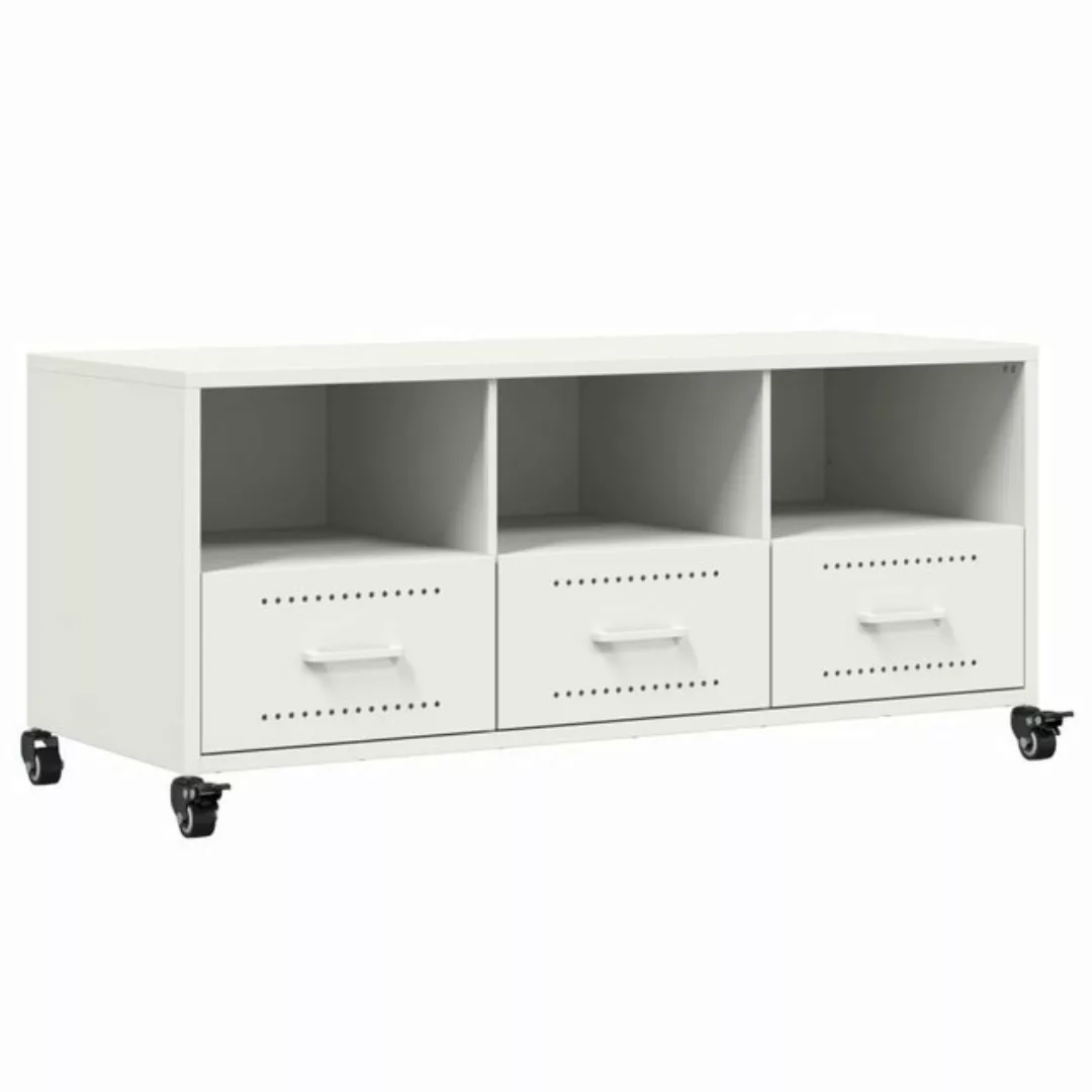 vidaXL TV-Schrank TV-Schrank Weiß 100,5x39x43,5 cm Kaltgewalzter Stahl (1-S günstig online kaufen