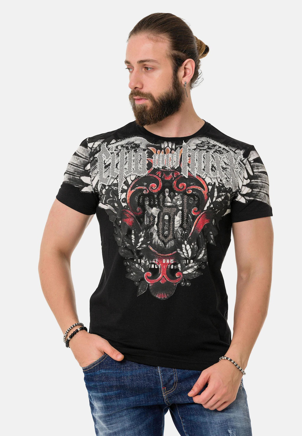 Cipo & Baxx T-Shirt "T-Shirt", aus hochwertiger Baumwolle günstig online kaufen
