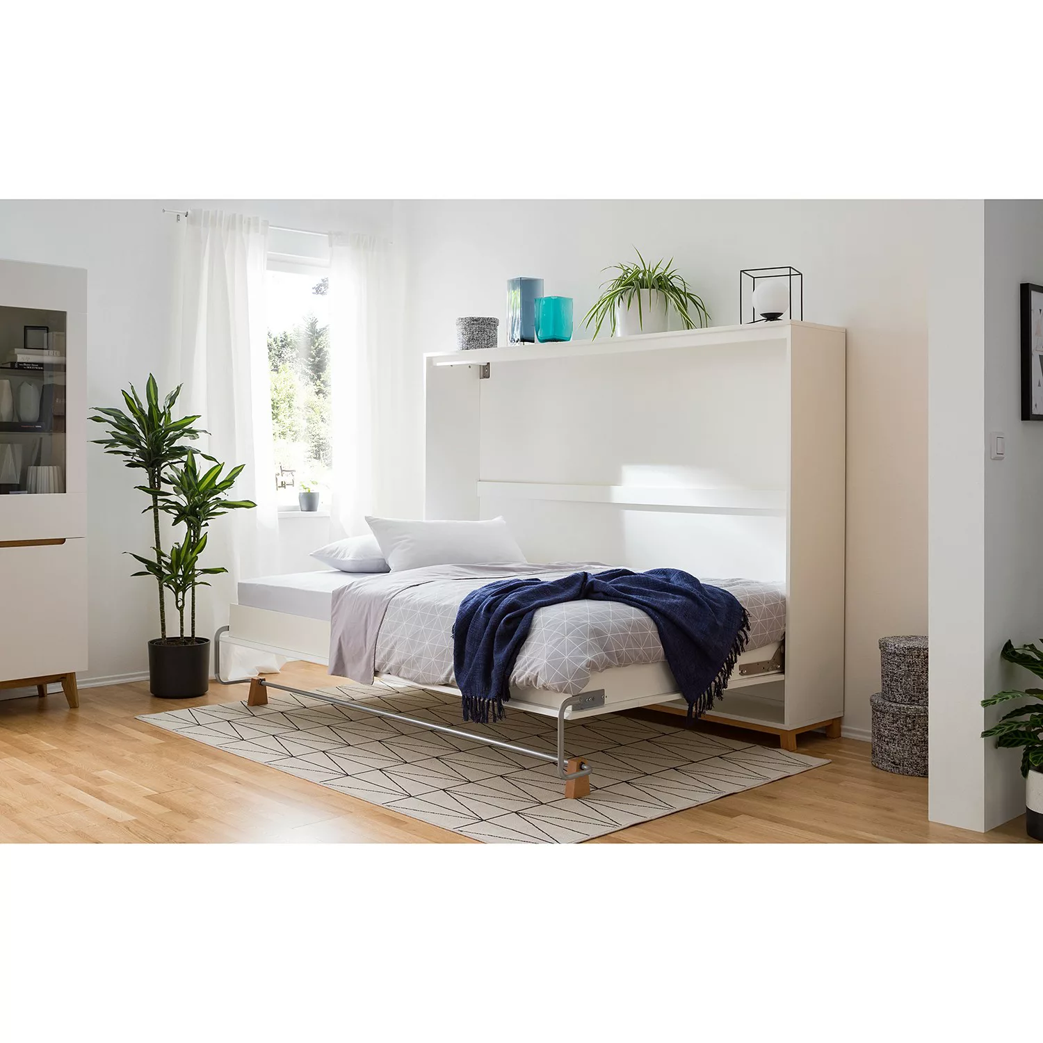 home24 Mørteens Schrankbett Lindholm 140x200 cm Spanplatte Weiß günstig online kaufen