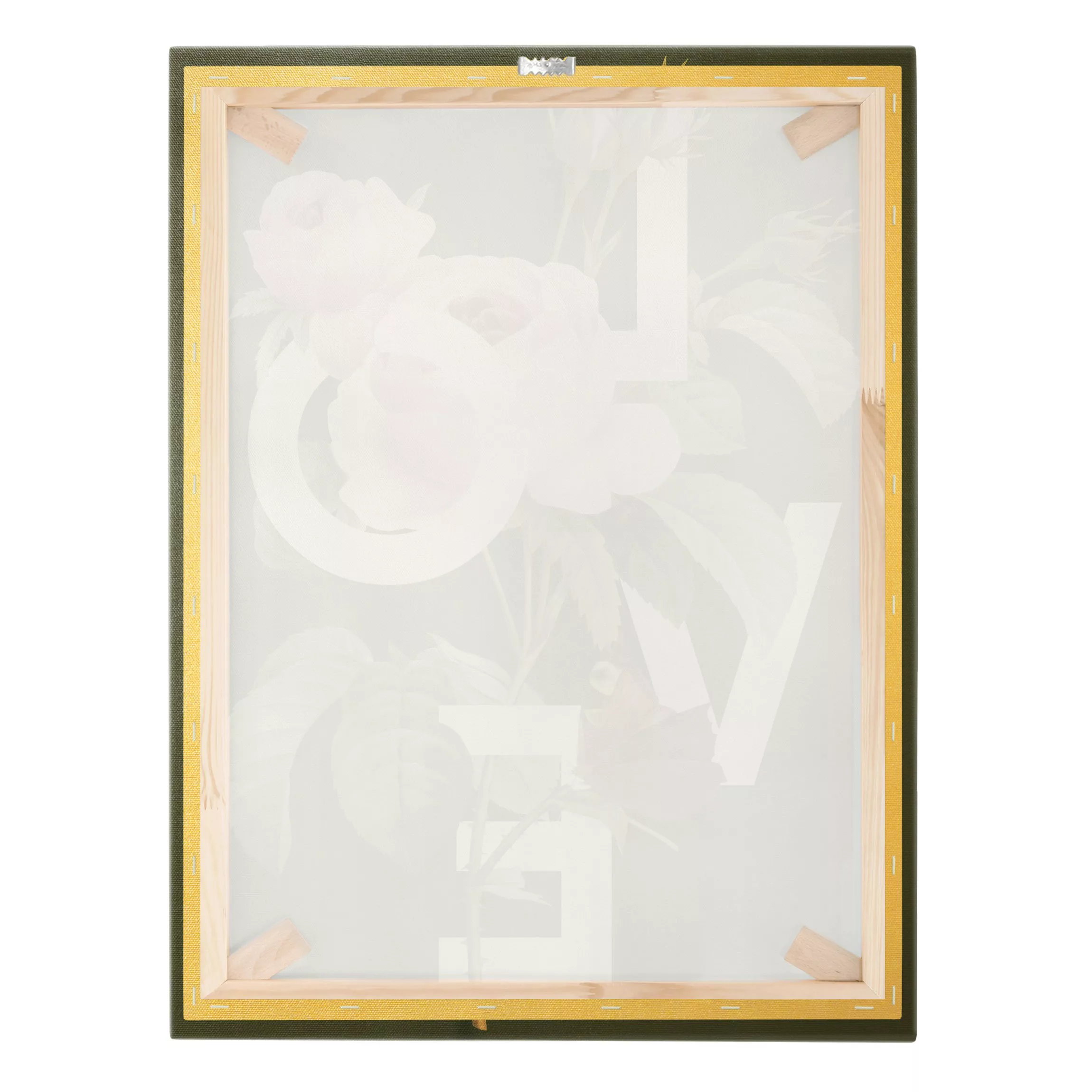 Leinwandbild Florale Typografie - Love günstig online kaufen