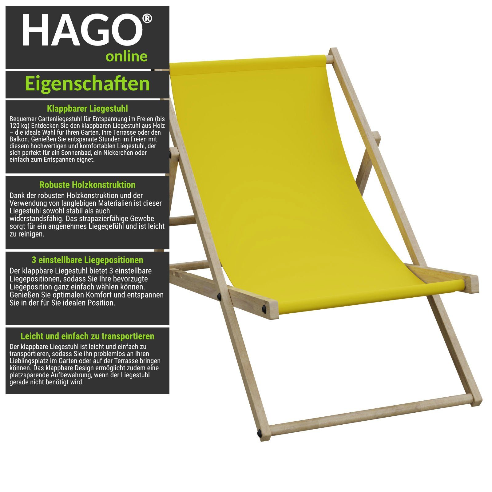HAGO Gartenliege 2er Set Liegestuhl Doppelpack günstig online kaufen