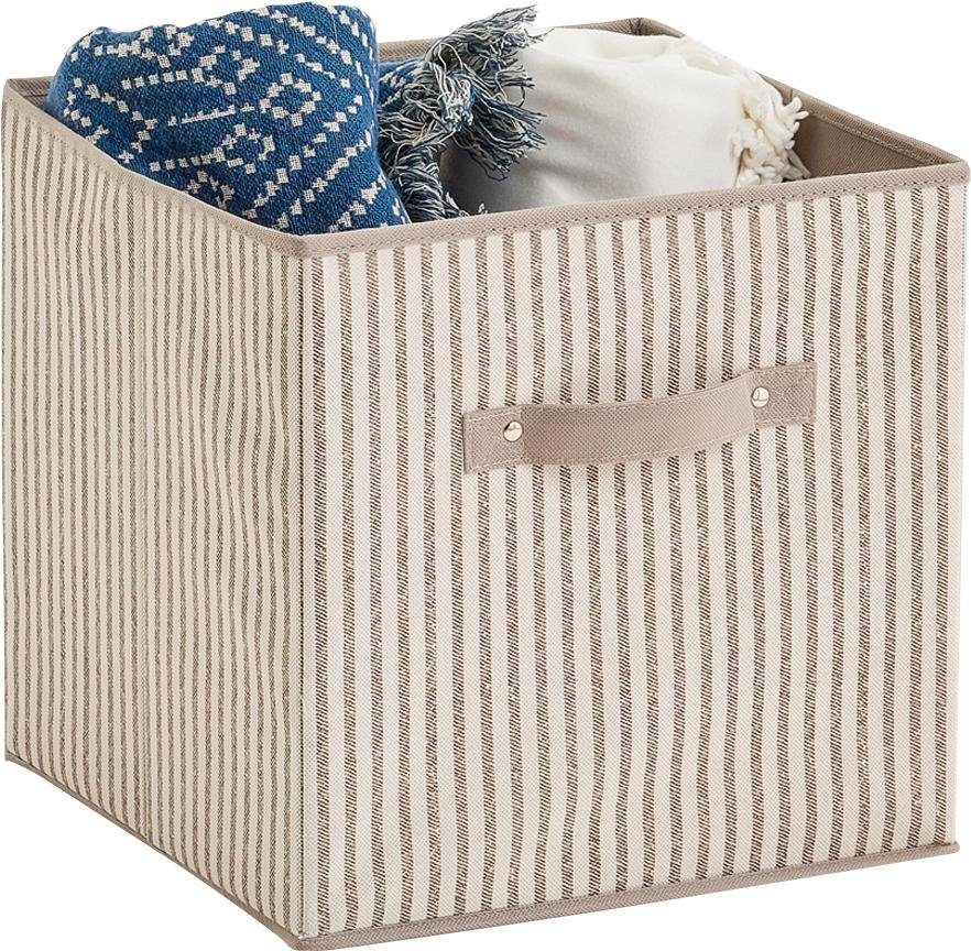 Zeller Present Aufbewahrungsbox "Stripes", faltbar, Vlies, beige günstig online kaufen