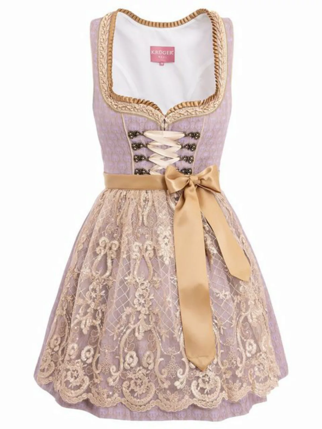 KRÜGER MADL & BUAM Trachtenkleid Mini Dirndl 2tlg. 50cm 416467 flieder günstig online kaufen