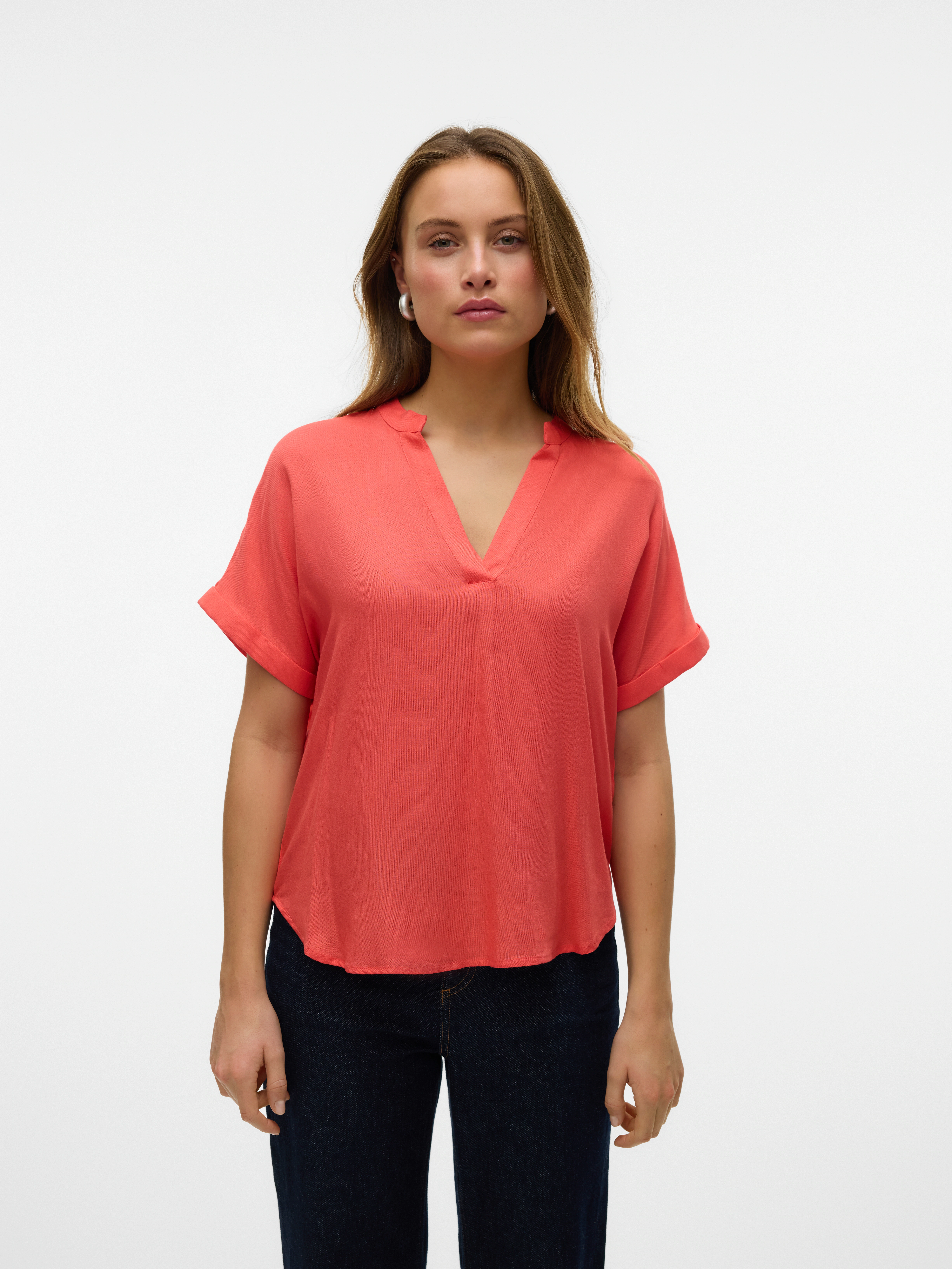 Vero Moda Shirtbluse "VMBEAUTY SS TOP GA NOOS" günstig online kaufen