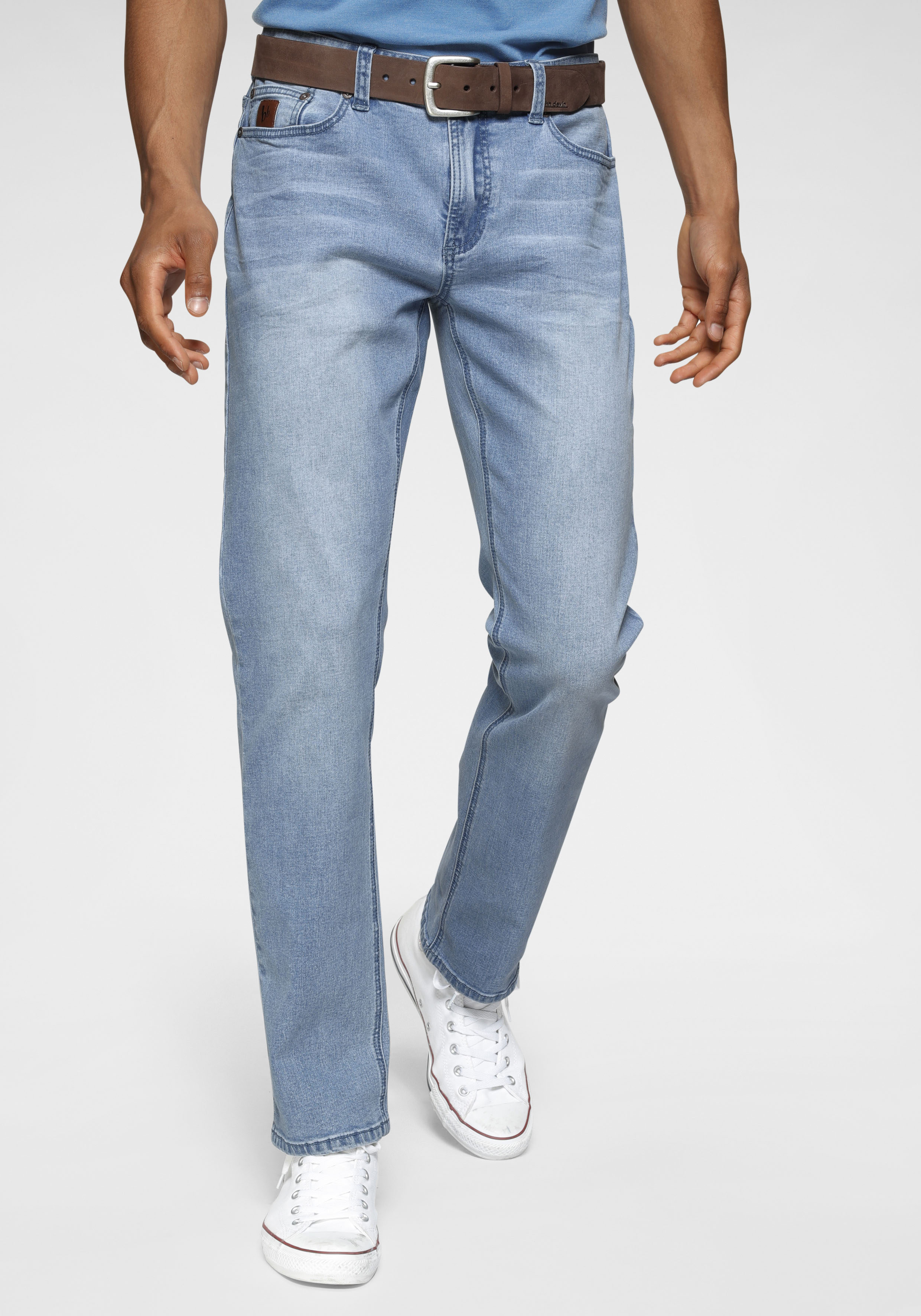 Bruno Banani Straight-Jeans "Hutch", gerade Beinform, teilweise mit modisch günstig online kaufen