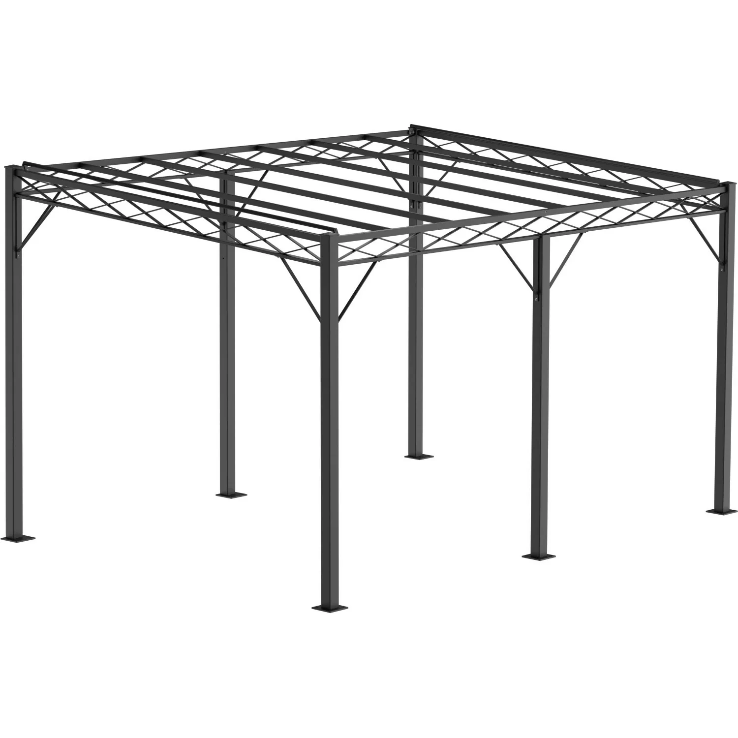 Eleo Pergola Sicilia 252,2 cm x 408 cm x 304 cm Pulverbeschichtet Schwarz günstig online kaufen