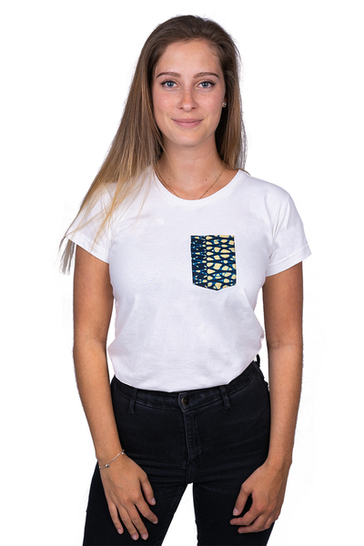 Damen T-shirt "Fuko Blue" Aus Bio-baumwolle günstig online kaufen