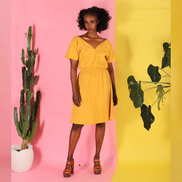 Tencel Kleid Alani In Gelb günstig online kaufen