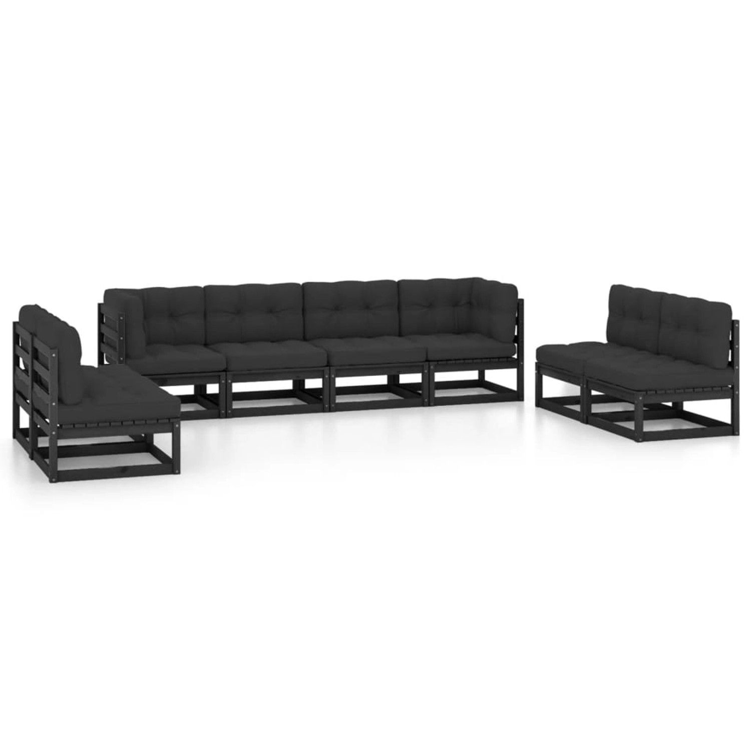 8-tlg. Garten-lounge-set Mit Kissen Kiefer Massivholz günstig online kaufen