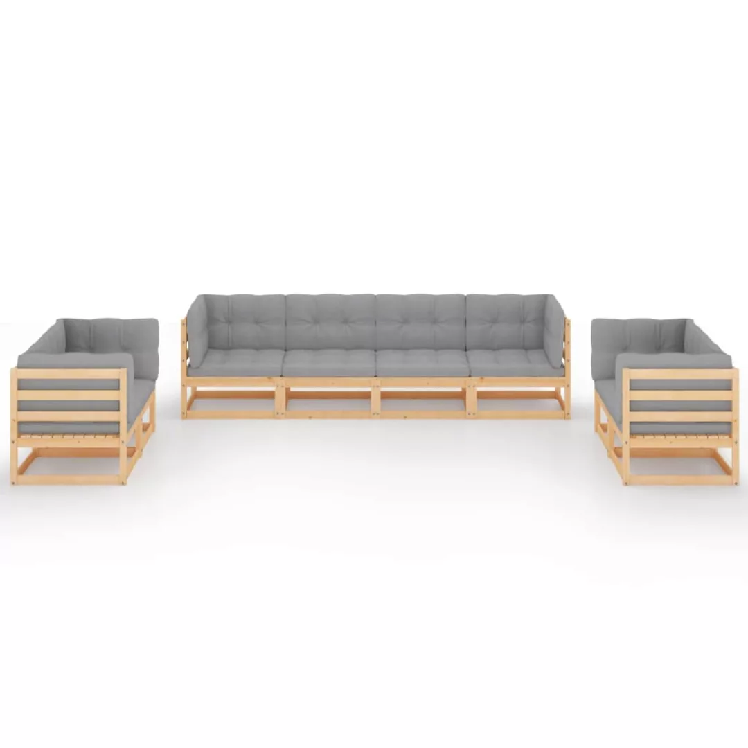 8-tlg. Garten-lounge-set Mit Kissen Kiefer Massivholz günstig online kaufen