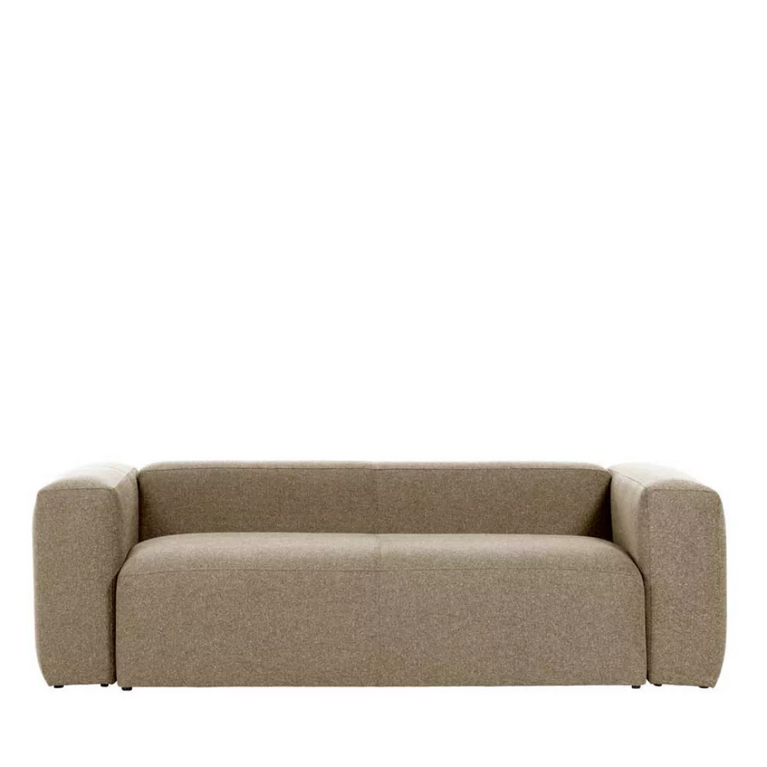 Dreisitzer Couch in Beige Chenillegewebe günstig online kaufen