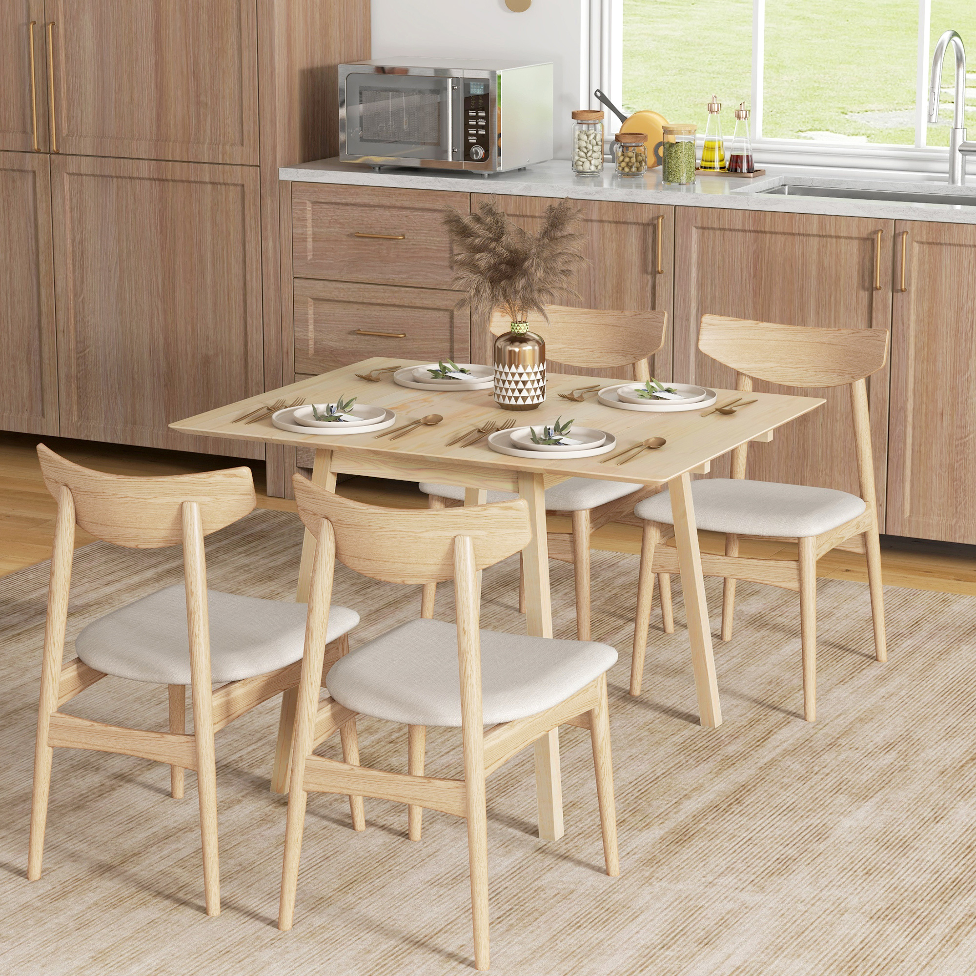 HOMCOM Klappbarer Esstisch Küchentisch für 2-4 Personen aus Holz 110 x 86 x günstig online kaufen