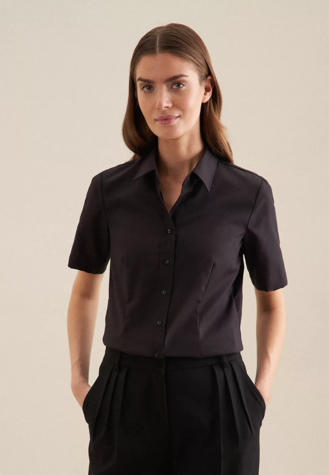 seidensticker Hemdbluse, 1/2 Kragen Uni günstig online kaufen