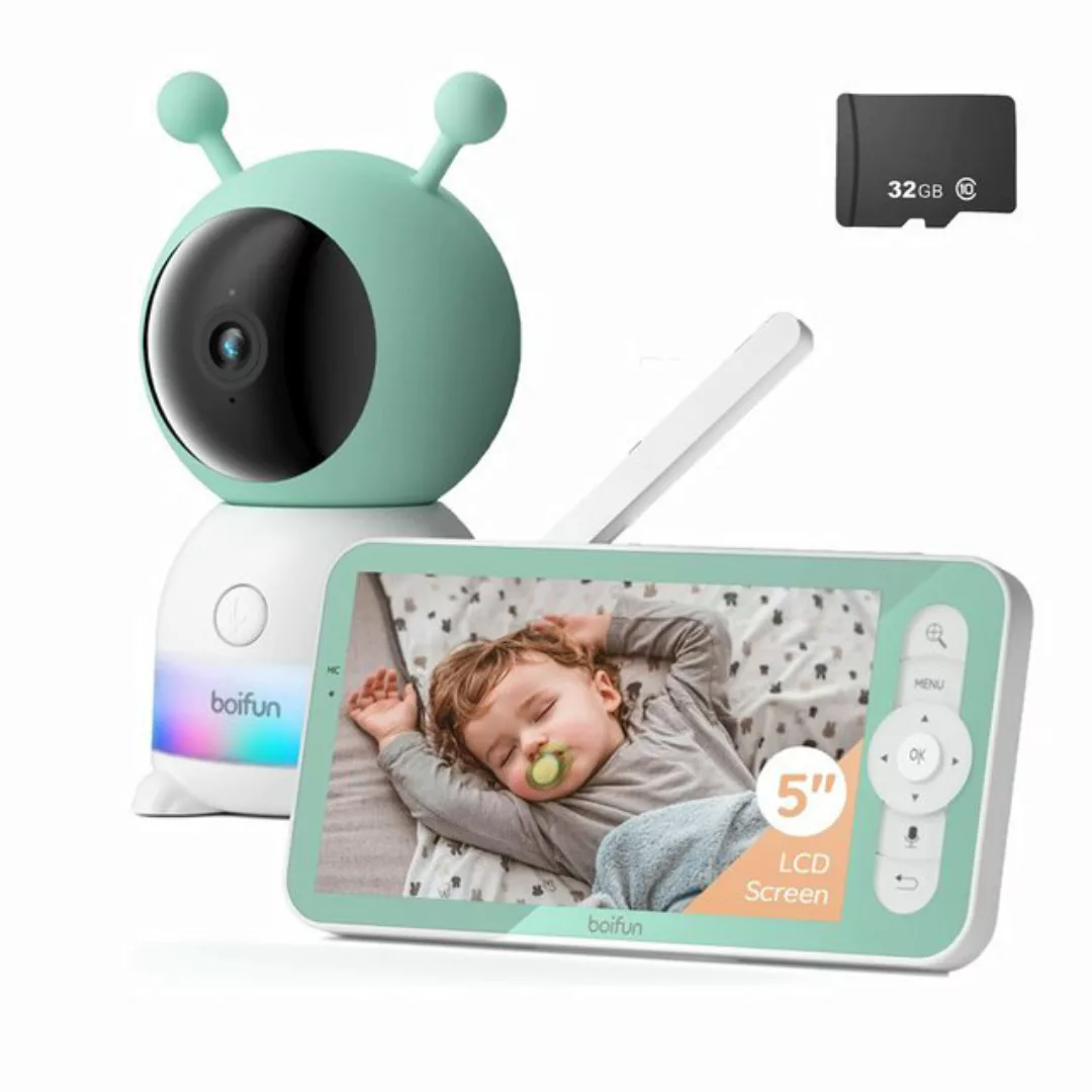 Boifun Video-Babyphone Babyphone mit Kamera 2K/3MP, 5 Zoll WiFi Video Babyp günstig online kaufen