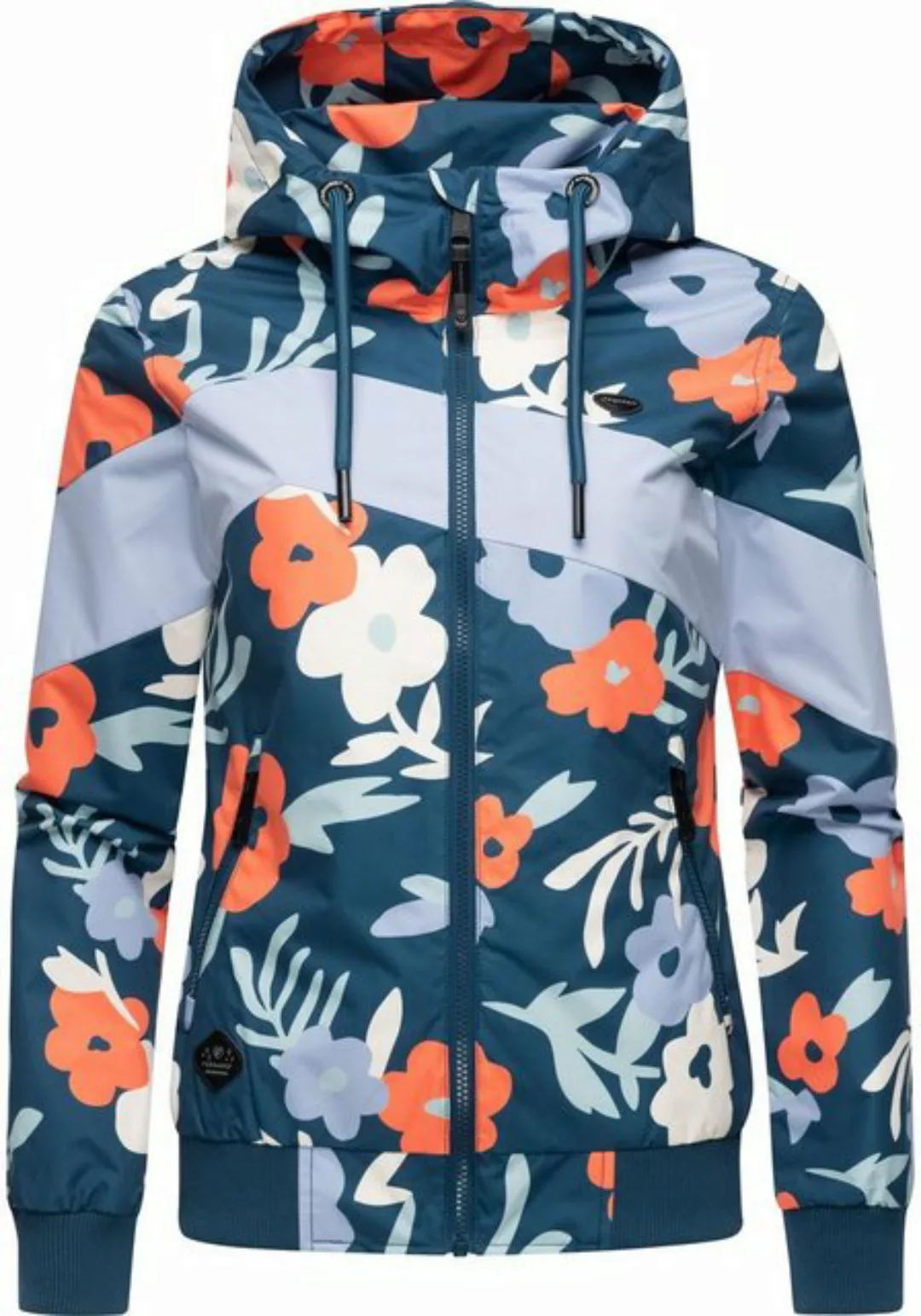 Ragwear Outdoorjacke "Nuggie Block Flower", mit Kapuze, modische Damen Frei günstig online kaufen