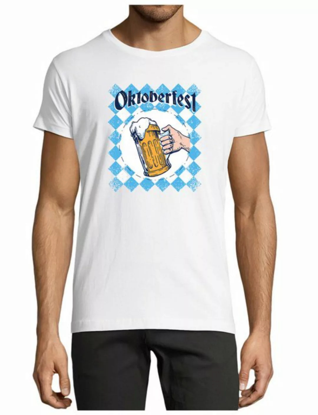 MyDesign24 T-Shirt Herren Print Shirt - Trinkshirt Bierglas Oktoberfest T-S günstig online kaufen