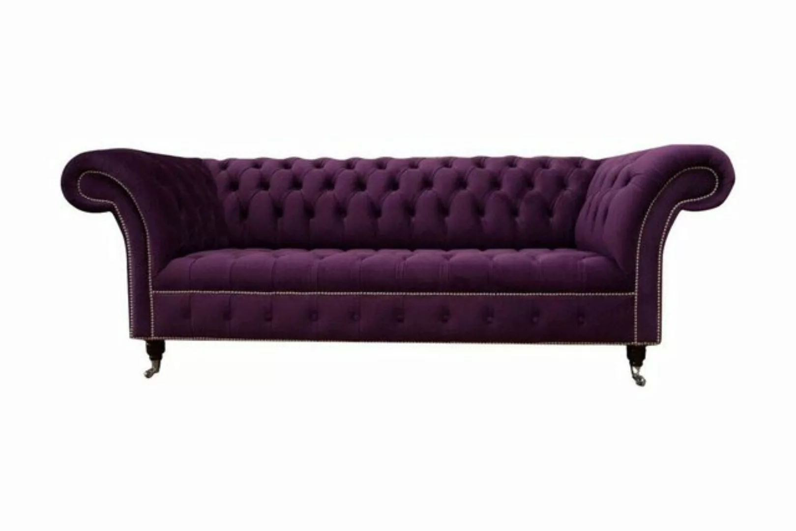 Xlmoebel Sofa Violette Chesterfield Sofa 3-Sitzer Designer Couch Textil, He günstig online kaufen