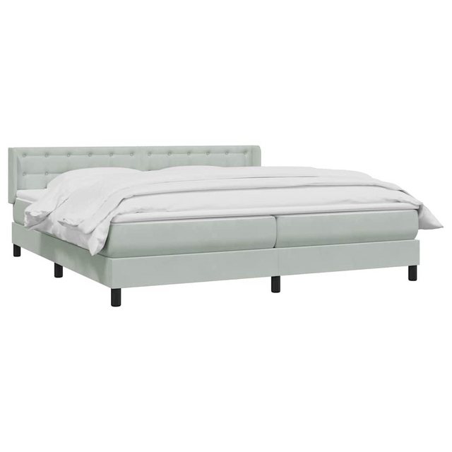 vidaXL Bett Boxspringbett mit Matratze Hellgrau 180x210 cm Samt günstig online kaufen