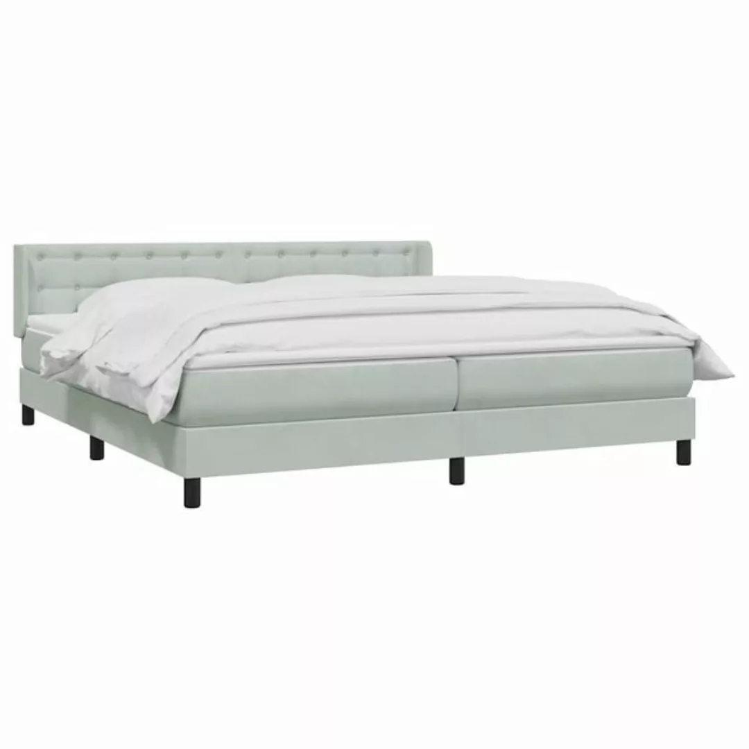 vidaXL Bett Boxspringbett mit Matratze Hellgrau 180x210 cm Samt günstig online kaufen