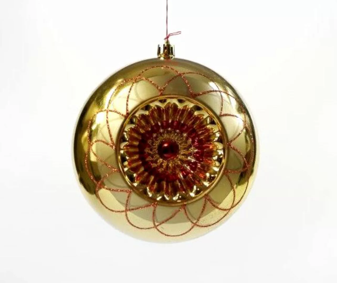 Weihnachtskugeln Ø 12 cm Gold Linien Roségold/Gold günstig online kaufen