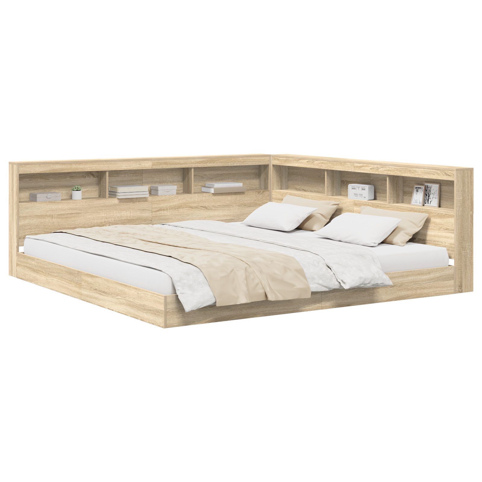 vidaXL Bett Bücherregal-Bett Sonoma Eiche 180x200 günstig online kaufen