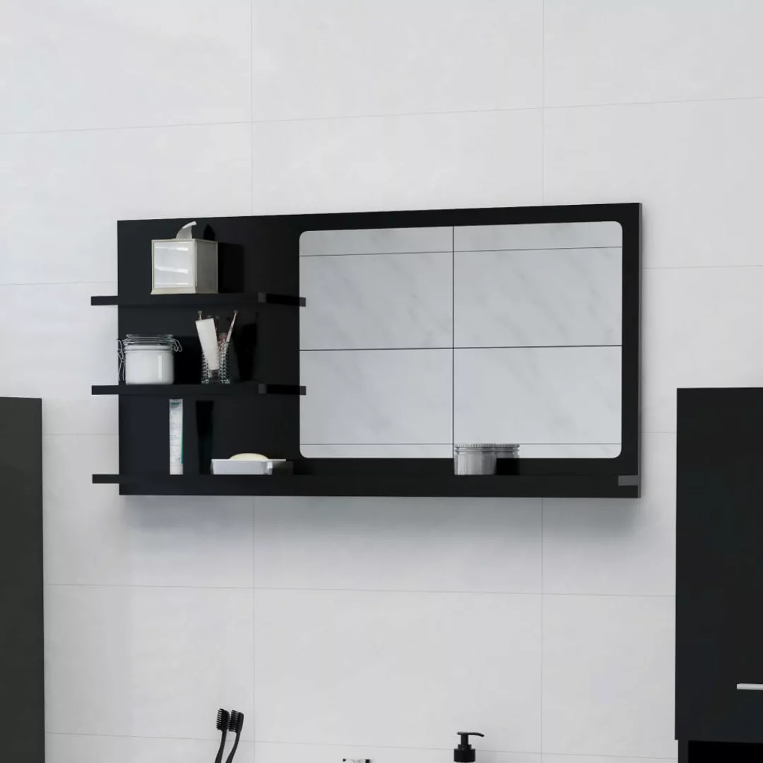 Badspiegel Schwarz 90x10,5x45 Cm Spanplatte günstig online kaufen
