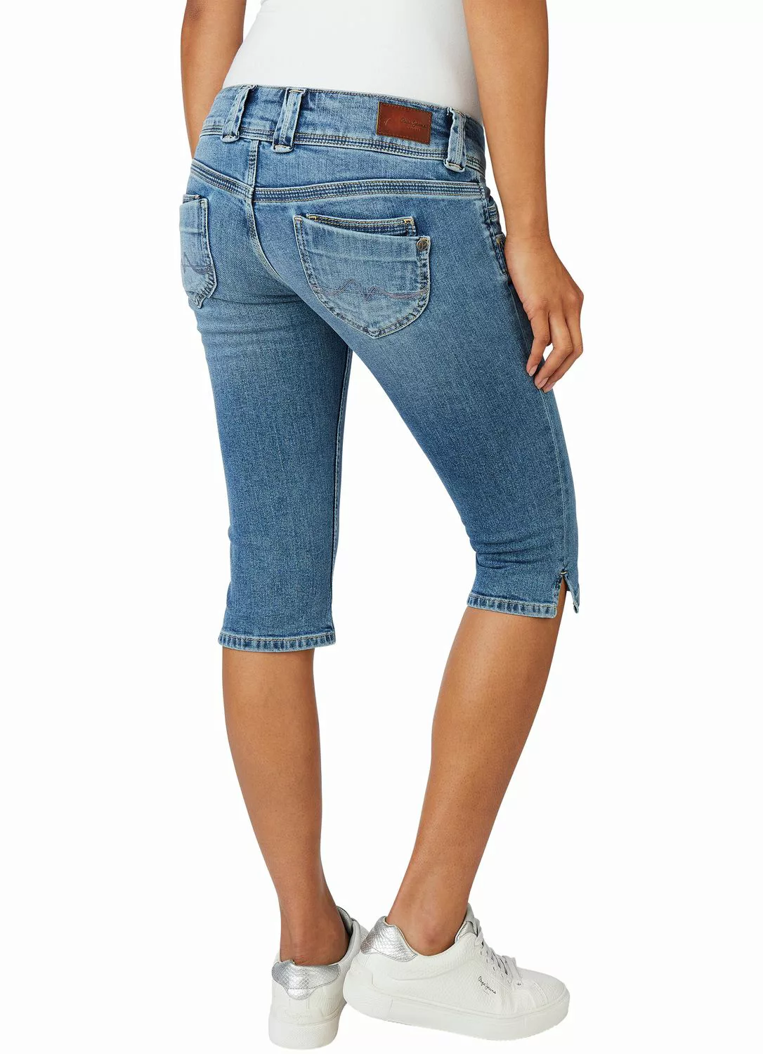 Pepe Jeans Damen Bermuda Short VENUS CROP - Regular Fit Blau - Blue Denim günstig online kaufen
