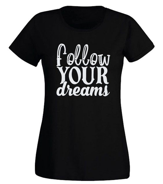 G-graphics T-Shirt Damen T-Shirt - Follow your dreams mit trendigem Frontpr günstig online kaufen