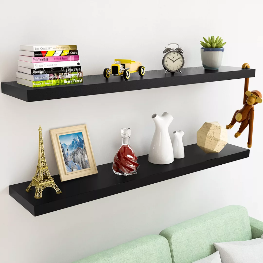 Wandregal Schweberegal 50cm Schwarz + Halterung günstig online kaufen