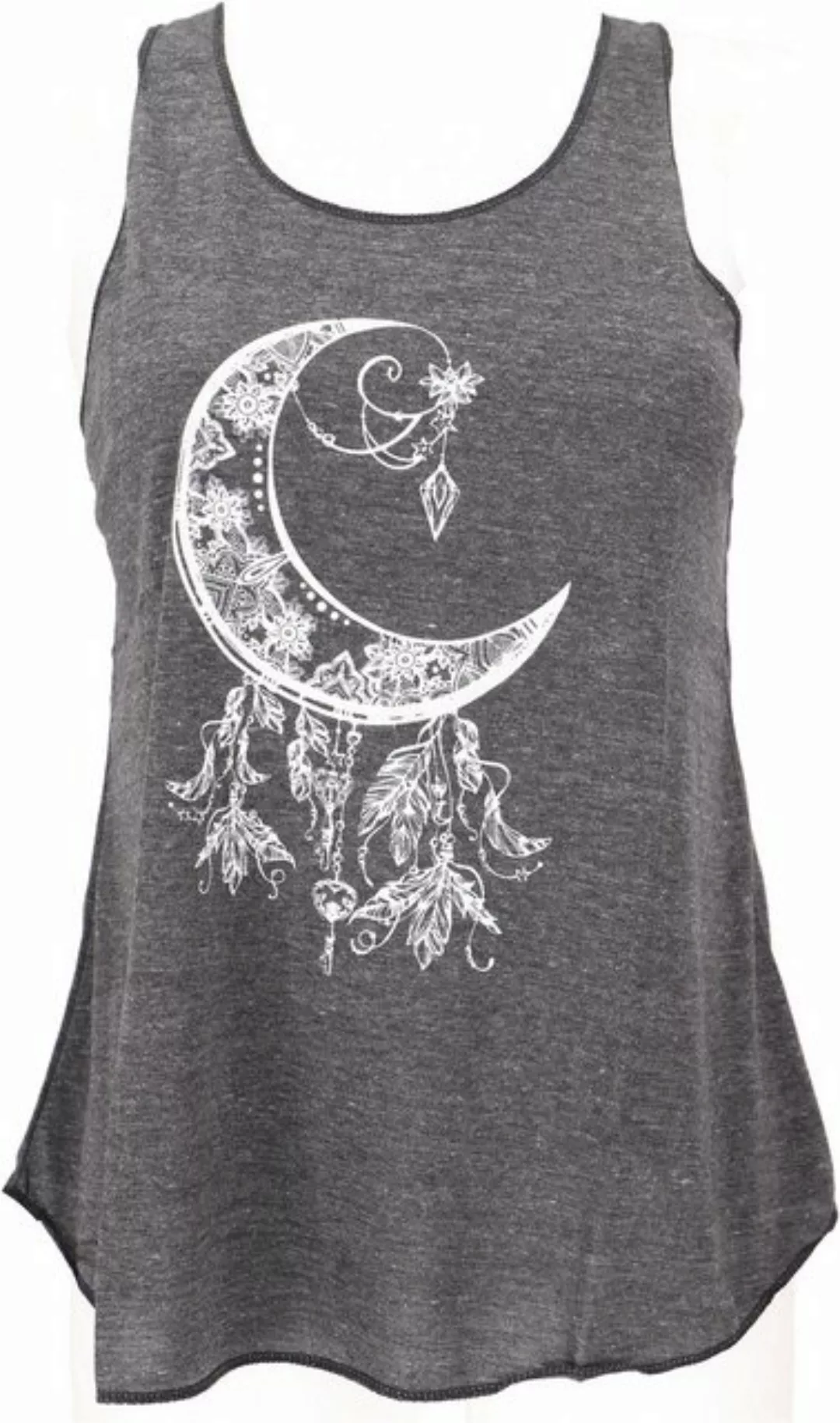 Guru-Shop T-Shirt Tanktop mit Ethnodruck, Mond Yogatop - anthrazith Festiva günstig online kaufen