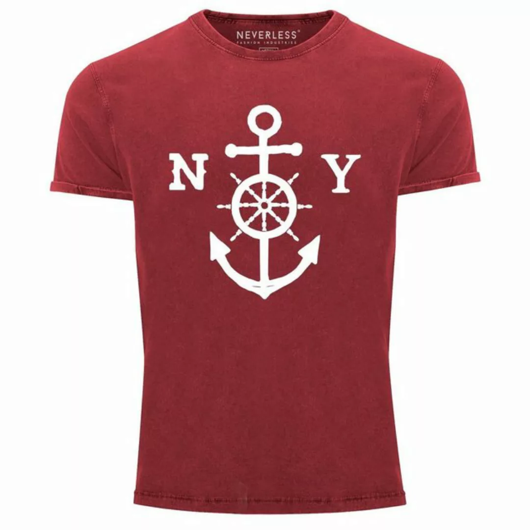 Neverless Print-Shirt Cooles Angesagtes Herren T-Shirt Vintage Shirt Anker günstig online kaufen