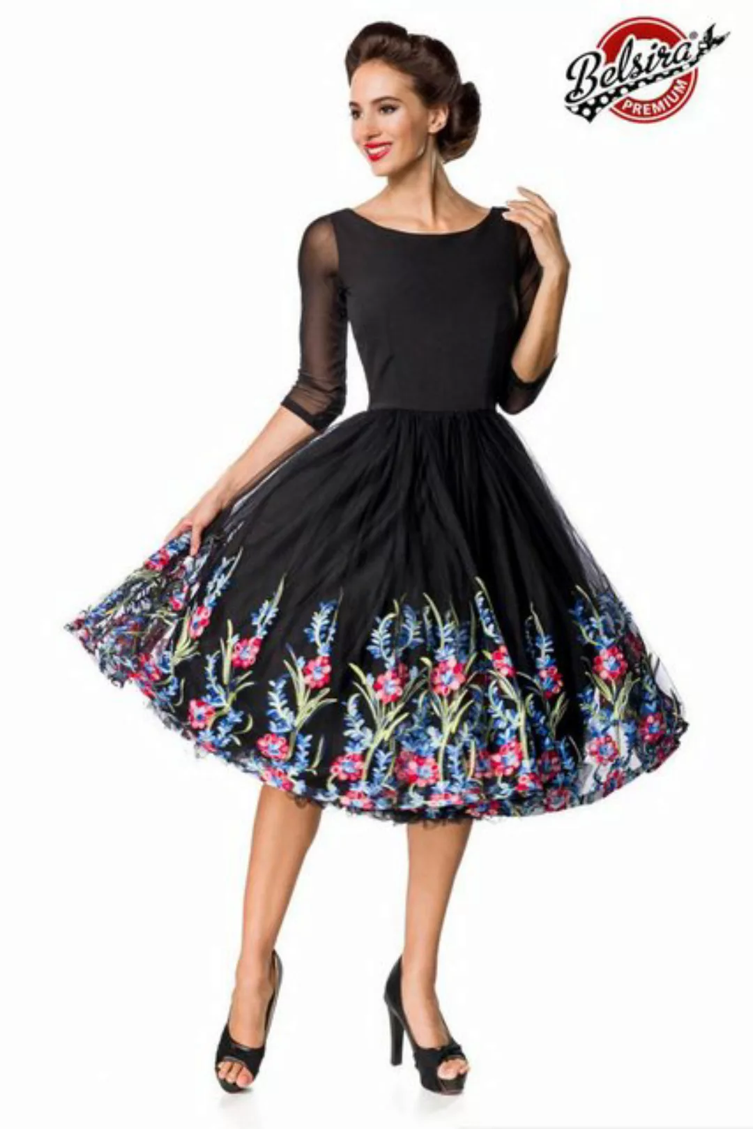 BELSIRA Trachtenkleid Belsira - Premium besticktes Swing-Kleid - (2XL,3XL,4 günstig online kaufen