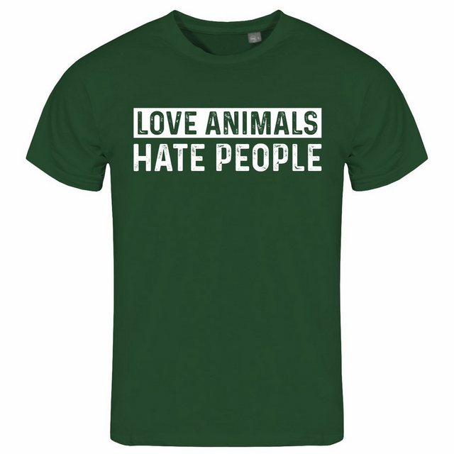deinshirt Print-Shirt Herren T-Shirt Love Animals hate People Funshirt mit günstig online kaufen