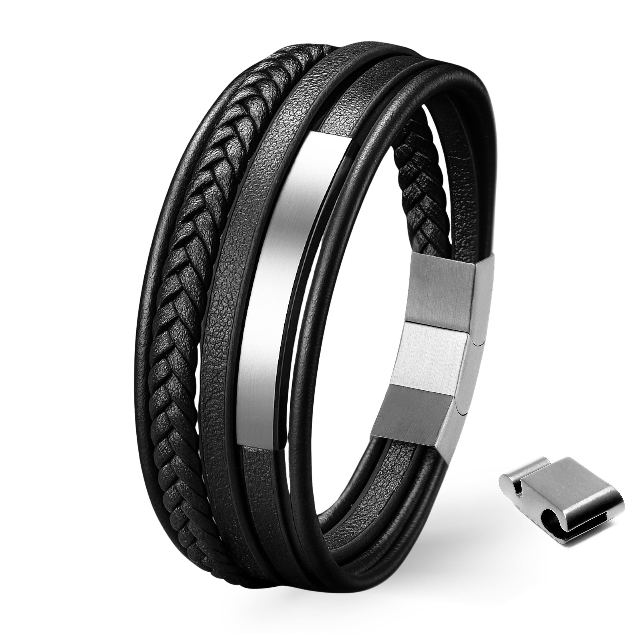UNIQAL.de Lederarmband Lederarmband Herren "PLATE" geflochten, günstig online kaufen