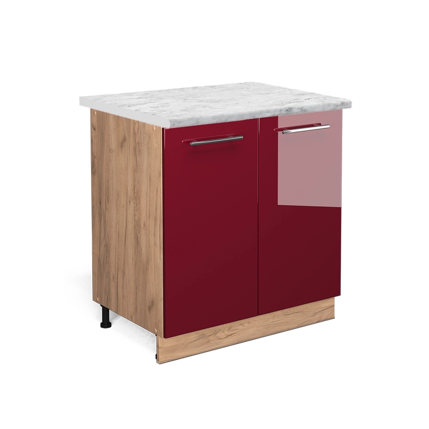 Vicco Spülenunterschrank Fame-Line Bordeaux Hochglanz/Goldkraft Eiche 80 cm günstig online kaufen