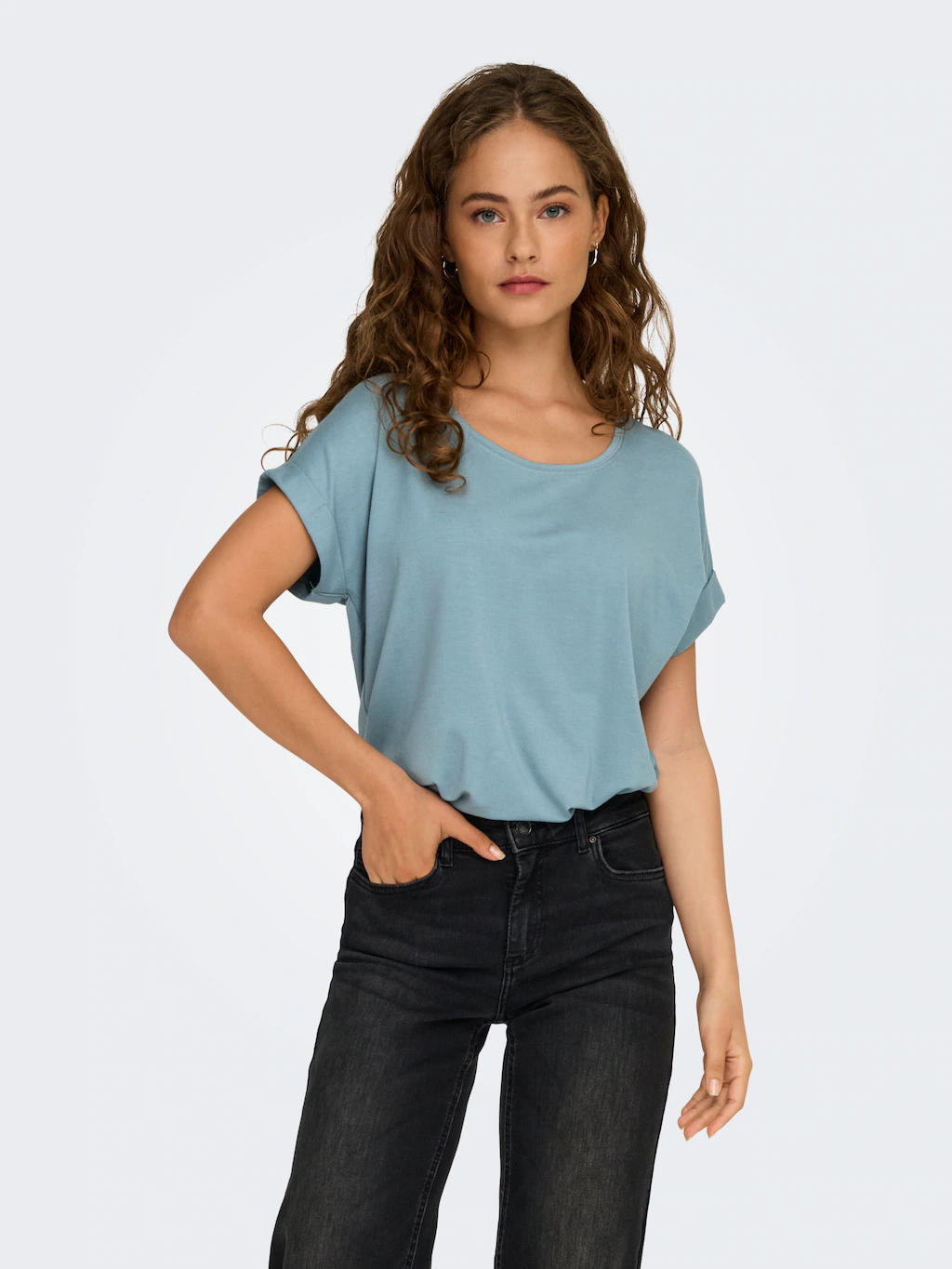 ONLY T-Shirt "ONLMOSTER – Kurzarmshirt mit Aufschlag und klassischem Look", günstig online kaufen