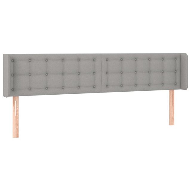 vidaXL Bett, Kopfteil mit Ohren Hellgrau 183x16x78/88 cm Stoff günstig online kaufen