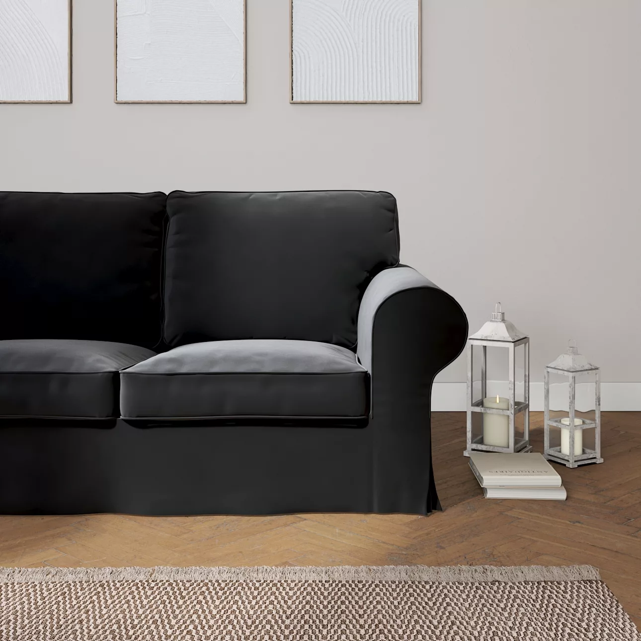 Bezug für Ektorp 2-Sitzer Schlafsofa ALTES Modell, schwarz, Sofabezug Ektor günstig online kaufen