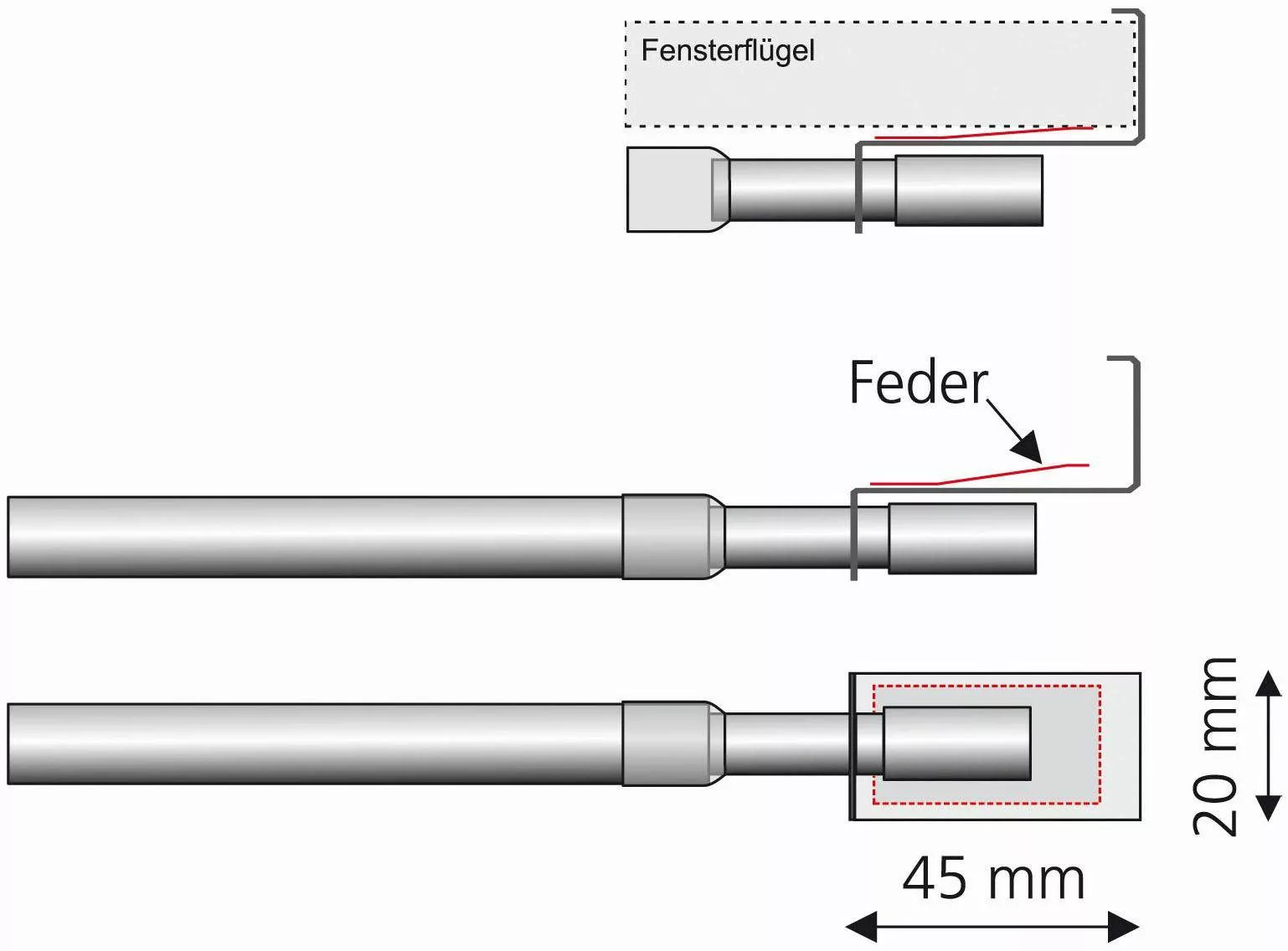 Liedeco Scheibenstange Easy-Fix, Ø 12 mm, günstig online kaufen