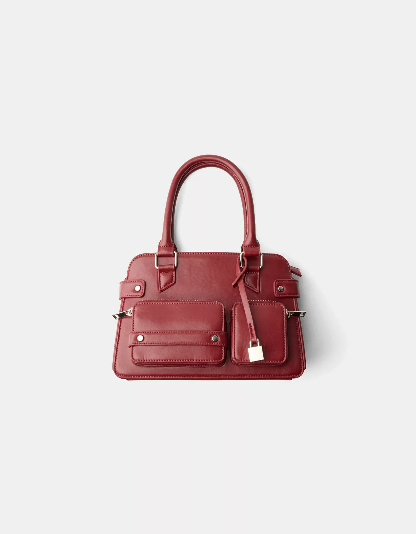 Bershka Shopper-Tasche Mit Mehreren Taschen Damen Weinrot günstig online kaufen