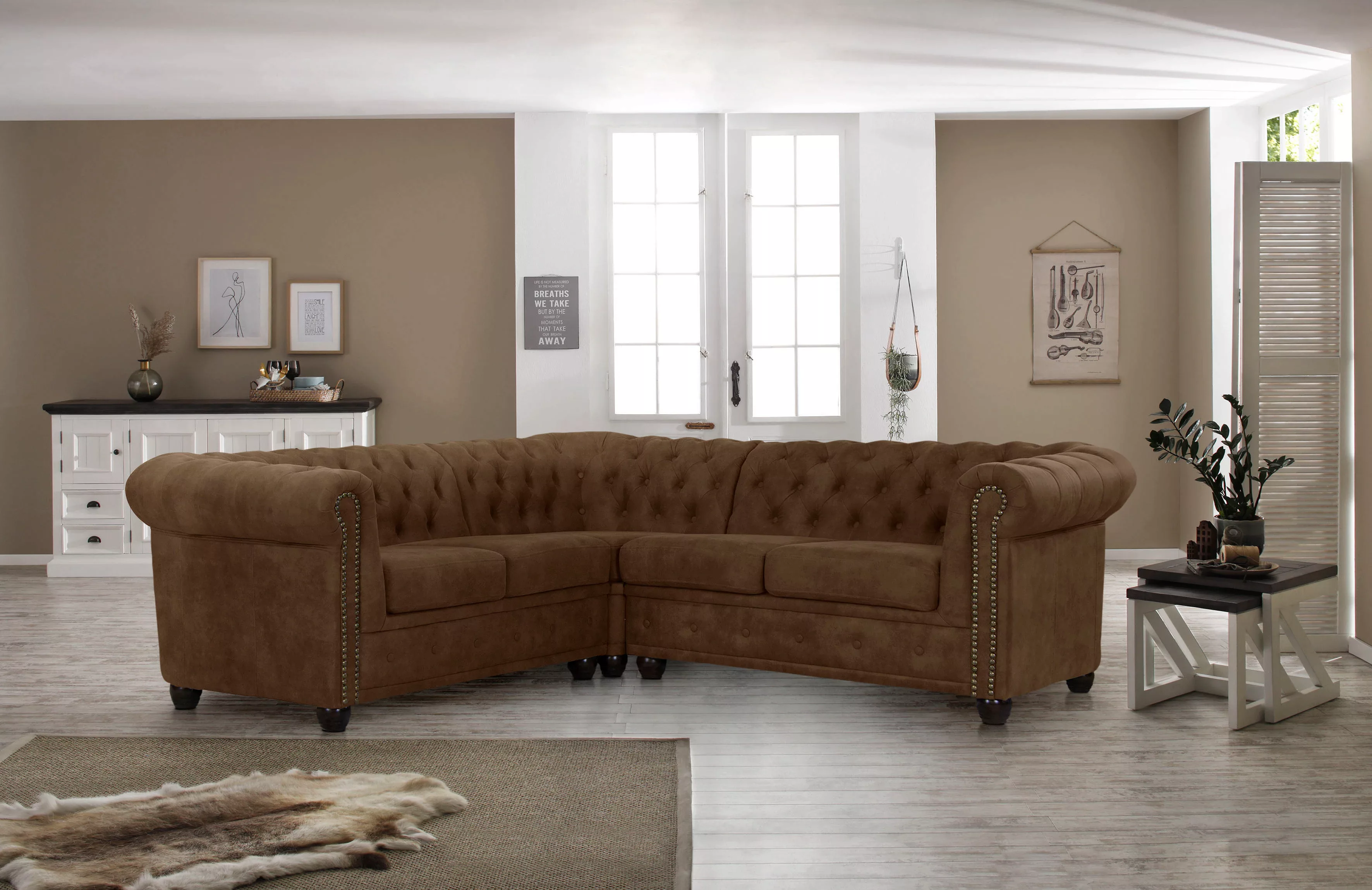 Home affaire Chesterfield-Sofa "Rysum L-Form", Chesterfield-Optik, gleichsc günstig online kaufen