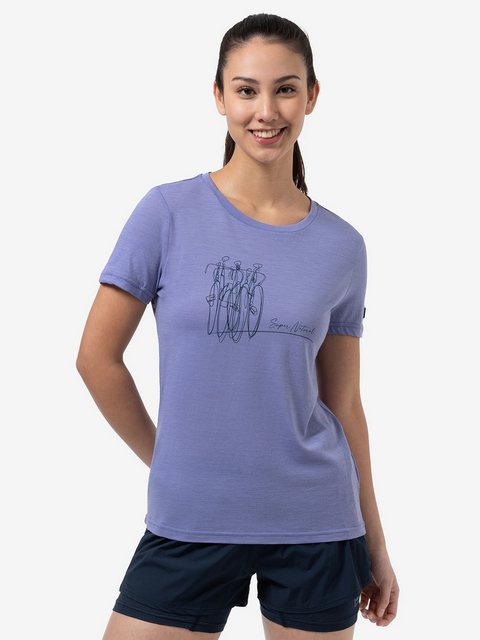 SUPER.NATURAL T-Shirt für Damen, Merino BIKE ART Farrad Motiv, atmungsaktiv günstig online kaufen